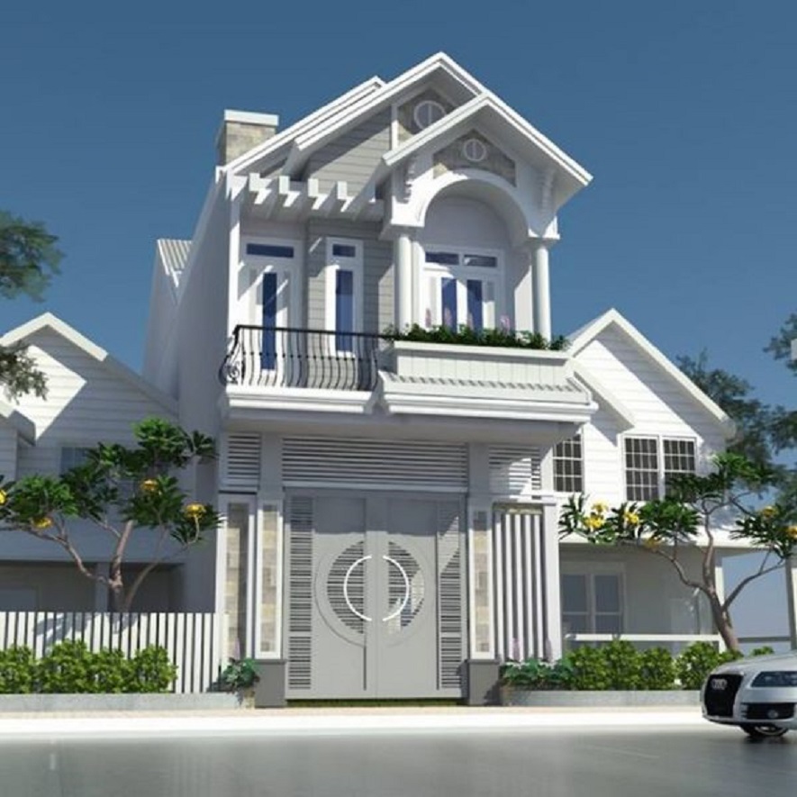 Mô phỏng mặt tiền mẫu nahf mái Thái