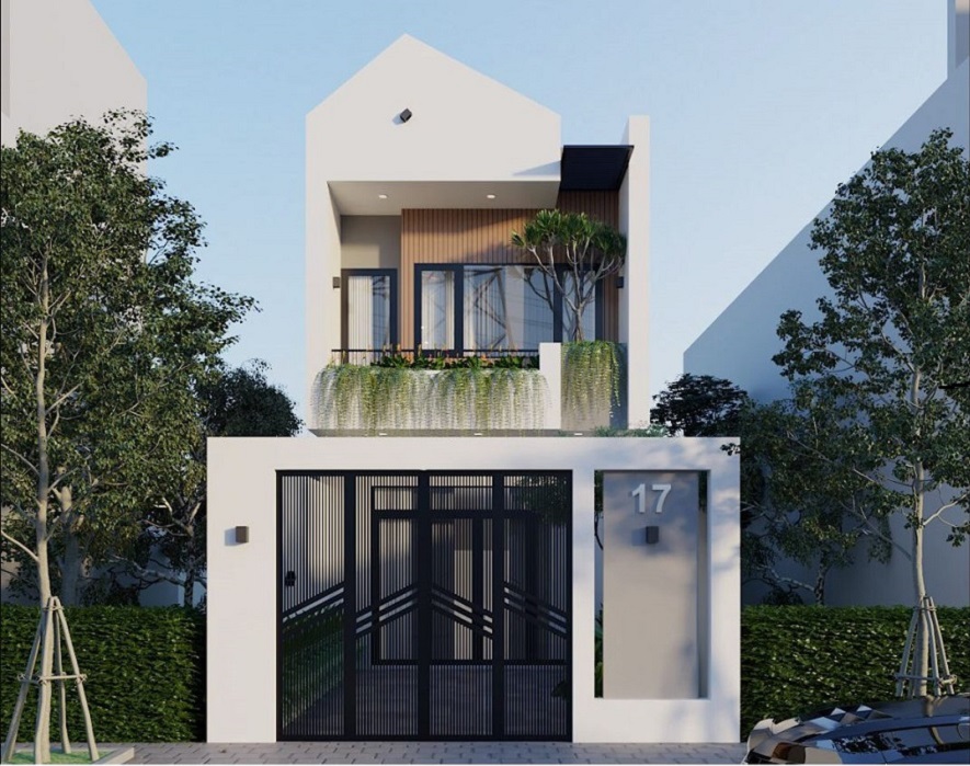 Mẫu nhà 2 tầng mặt tiền 5m dưới đây là sự kết hợp hoàn hảo giữa vẻ đẹp tối giản và sự sang trọng tinh tế