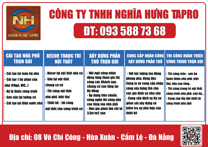Các hạng mục cải tạo nhà được cung cấp tại Đà Nẵng