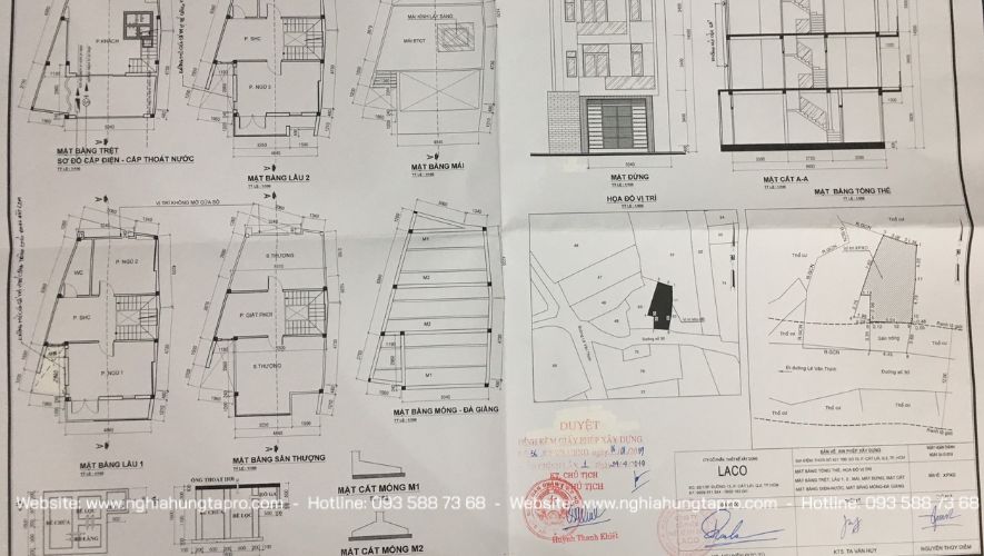 Mẫu bản vẽ xin phép xây dựng thực tế 