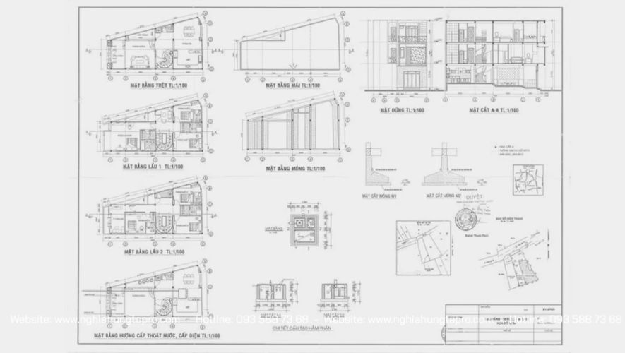 Mẫu bản vẽ xây dựng đầy đủ