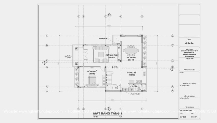 Bản vẽ phần kiến trúc chính 
