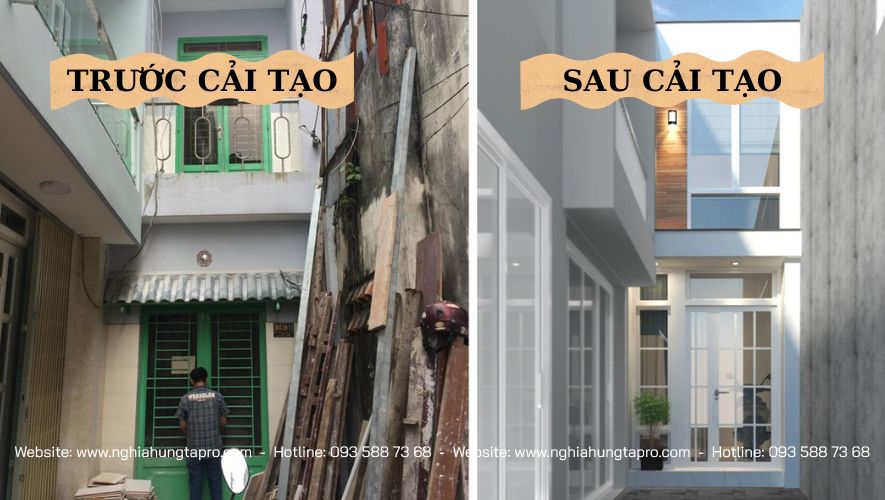 Cải tạo nhà ống 2 tầng 