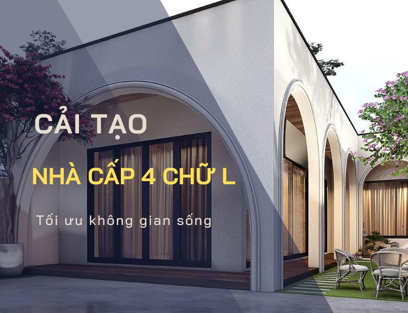 Cải tạo nhà cấp 4 chữ L đẹp như mới
