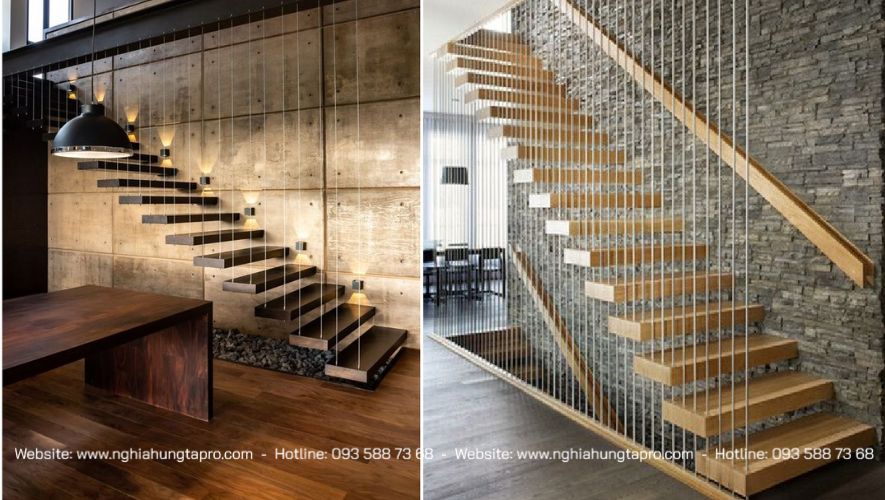 Cầu thang dây cáp rất phù hợp với gia chủ ưa thích sự hiện đại phá cách