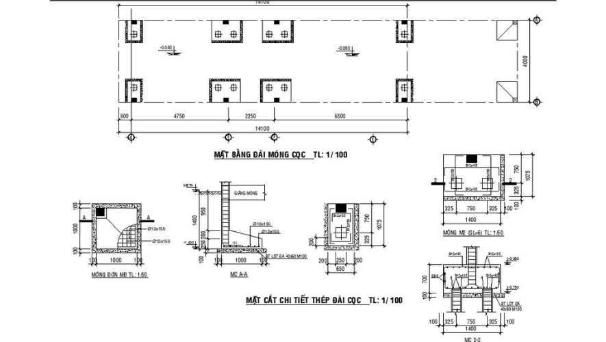 Bản vẽ cọc nhà phố 
