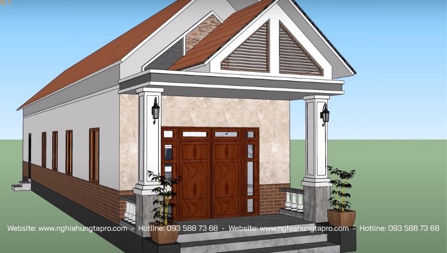 Nhà cấp 4 mái Thái nông thôn