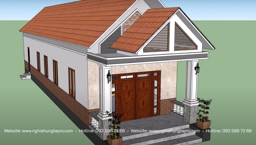 Nhà cấp 4 mái Thái nông thôn