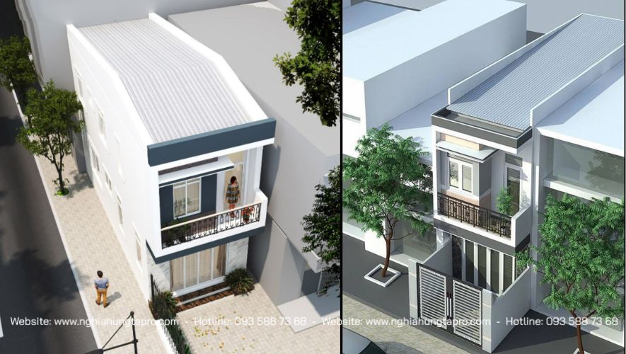 Nhà cấp 4 mái tôn với thiết kế mái dạng dốc hoặc nữa mái tôn, nửa mái bằng