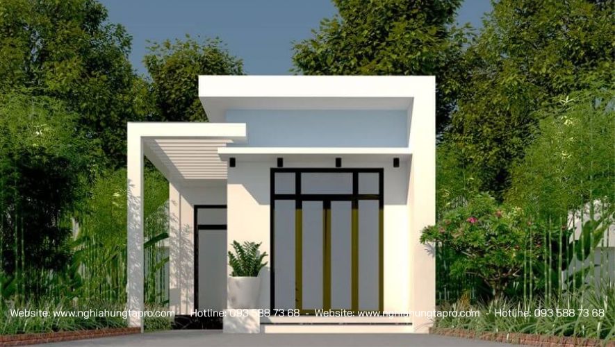 Nhà cấp 4 chữ L mái bằng