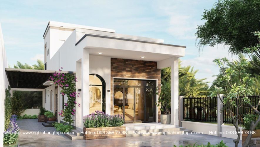Nhà cấp 4 mái bằng chữ L