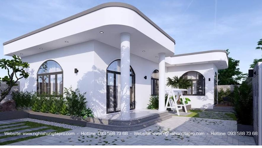 Nhà cấp 4 chữ L mái bằng