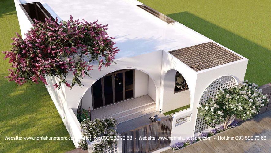 Nhà cấp 4 chữ L mái bằng