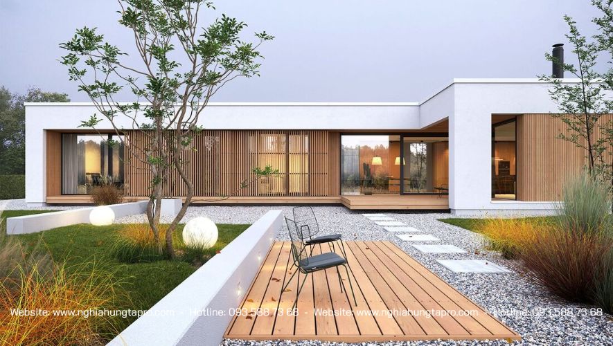 Nhà cấp 4 chữ L mái bằng