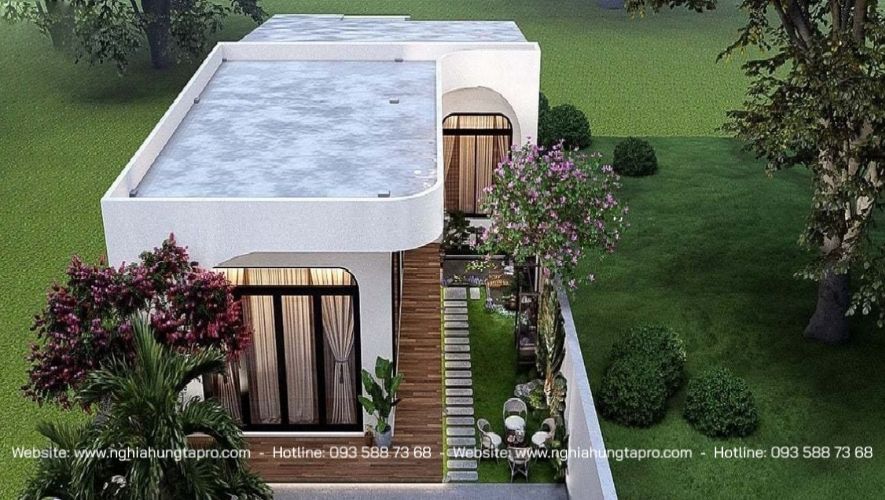 Nhà cấp 4 chữ L mái bằng