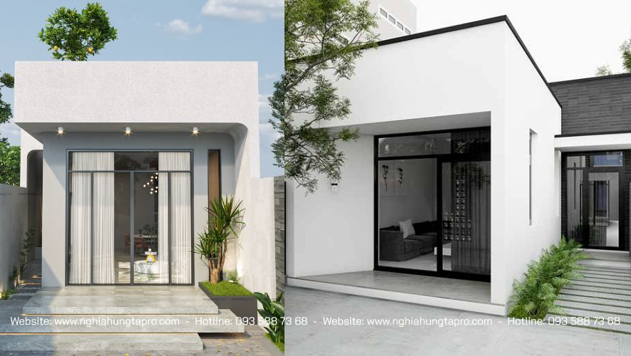 Nhà cấp 4 chữ L mái bằng