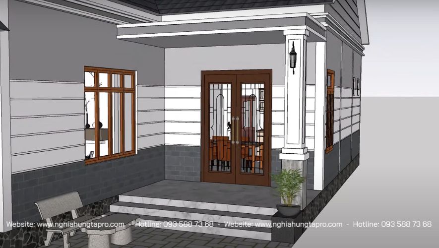 Nhà cấp 4 mái Thái 3 phòng ngủ