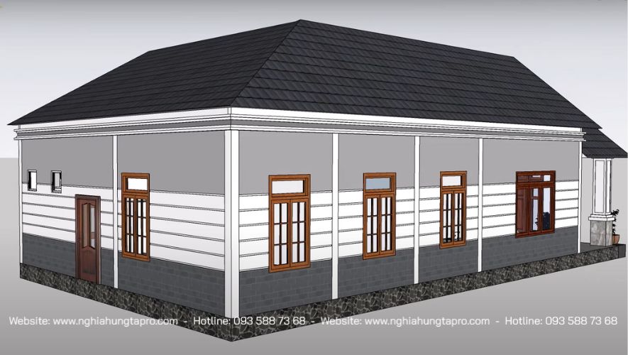Nhà cấp 4 mái Thái 3 phòng ngủ