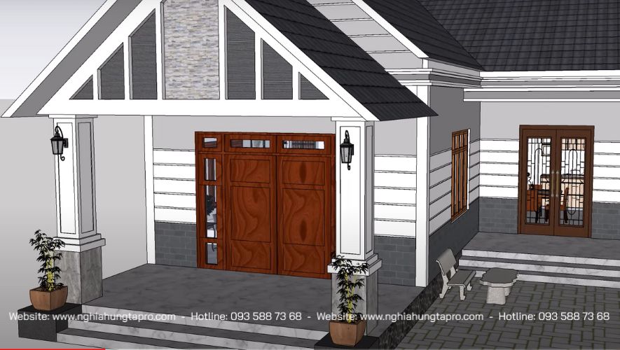 Nhà cấp 4 mái Thái 3 phòng ngủ