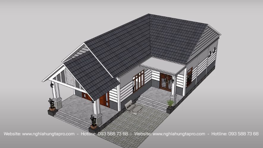 Nhà cấp 4 mái Thái 3 phòng ngủ