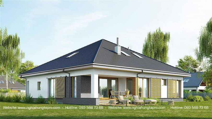 Nhà cấp 4 mái Thái 3 phòng ngủ