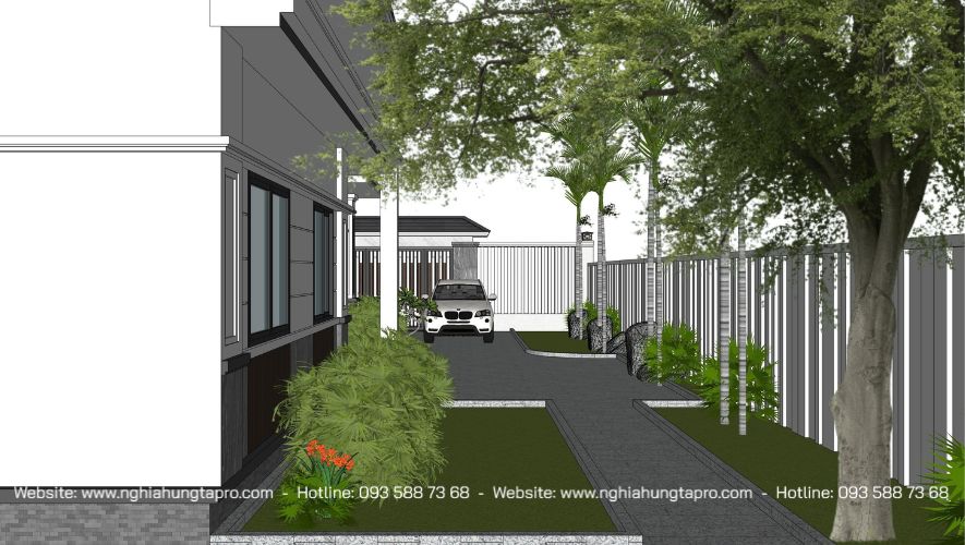 nhà cấp 4 sân vườn biêt thự mái Nhật