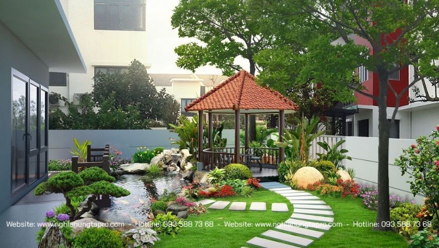 nhà cấp 4 sân vườn biêt thự mái Nhật