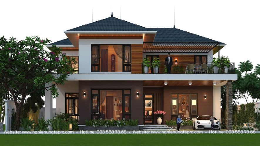 nhà cấp 4 sân vườn biêt thự mái Nhật