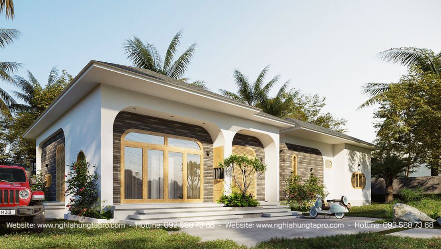 nhà cấp 4 sân vườn biêt thự mái Nhật