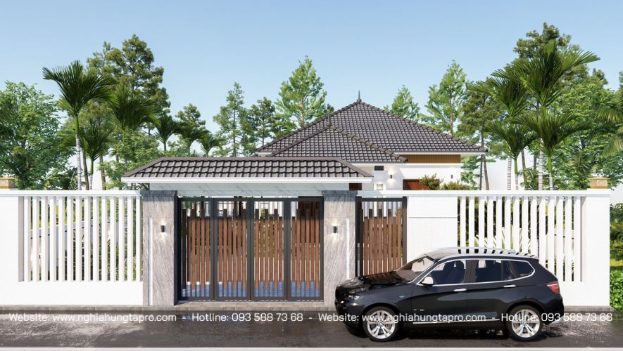 nhà cấp 4 sân vườn biêt thự mái Nhật