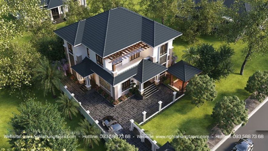 nhà cấp 4 sân vườn biêt thự mái Nhật
