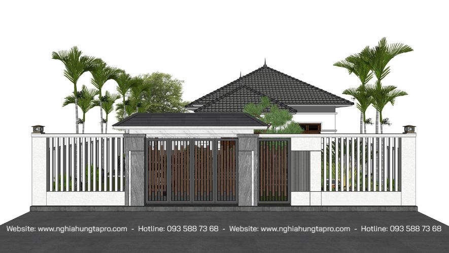 nhà cấp 4 sân vườn biêt thự mái Nhật