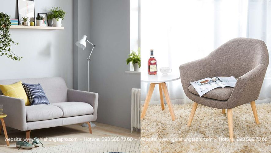 Ghế sofa đơn khá nhỏ gọn do đó có thể tiết kiệm được tối đa diện tích sinh hoạt ở phòng khách 