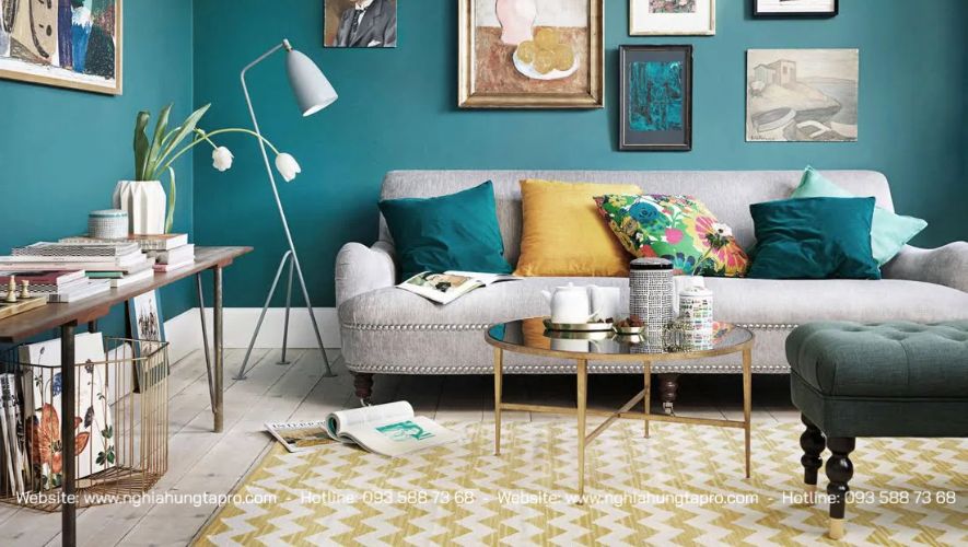 Kết hợp nhiều loại chất liệu trong cùng một không gian giúp gây được ấn tượng mạnh mẽ đối với người nhìn