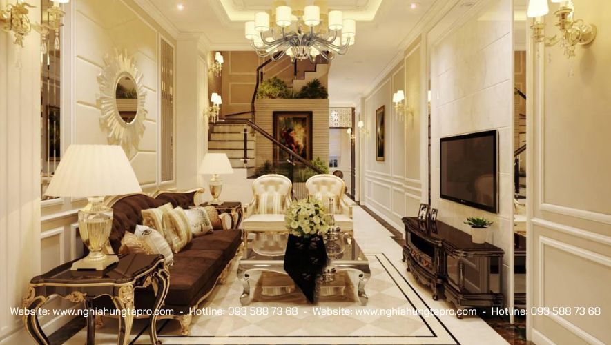 nội thất cổ điển giúp không gian quý tộc mang đậm nét châu Âu