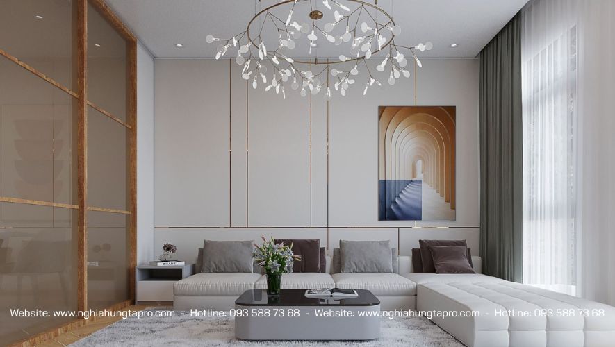Nội thất phòng khách cho người mệnh Kim