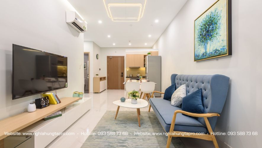 Nội thất phòng khách cho nhà chung cư 2 phòng ngủ