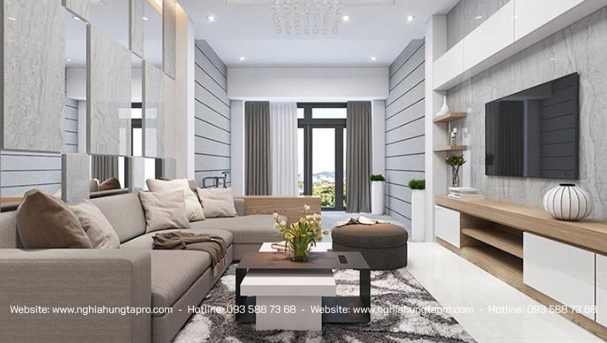 Nội thất phòng khách vừa hiện đại vừa hợp phong thủy