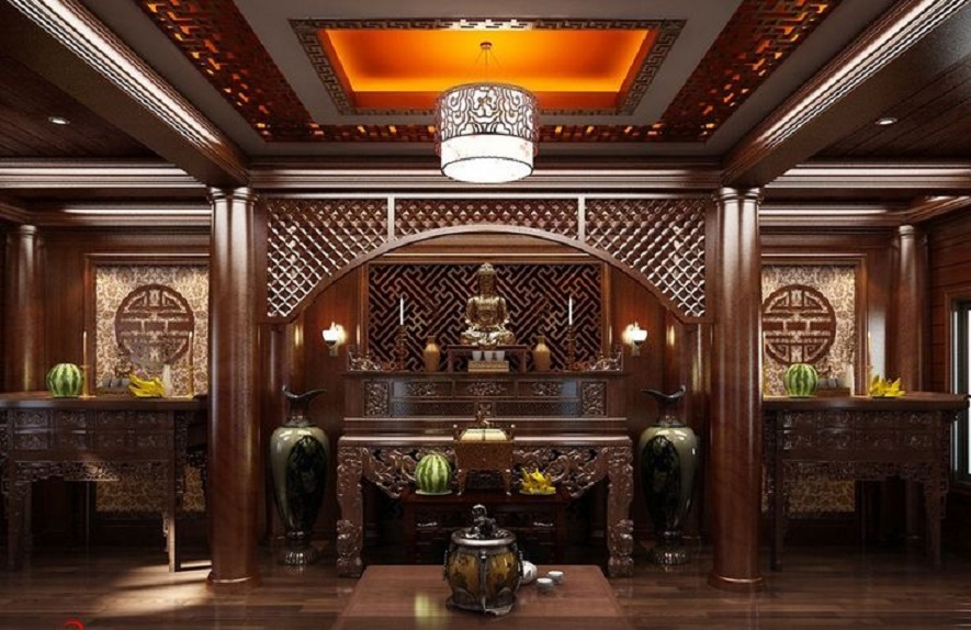Mẫu phòng thờ phong cách truyền thống