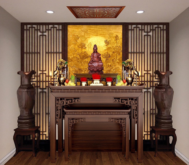 Mẫu phòng thờ phật đẹp